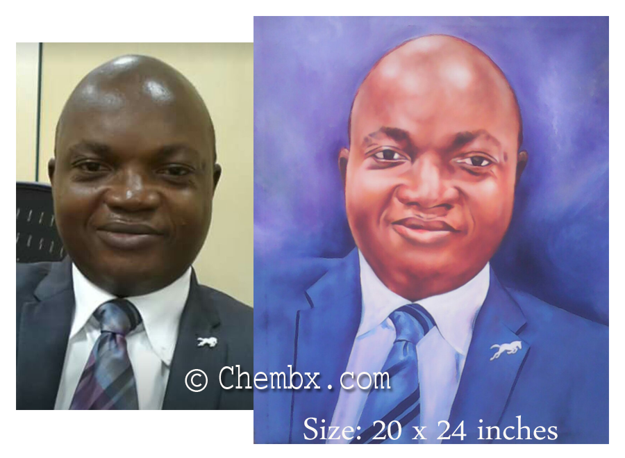 Oil portrait on canvas of a pastor for church anniversary gift
